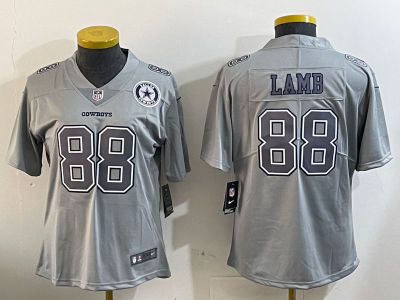 Youth Dallas Cowboys #88 Lamb Grey 2024 Nike Vapor Limited NFL Jersey style 2->women nfl jersey->Women Jersey
